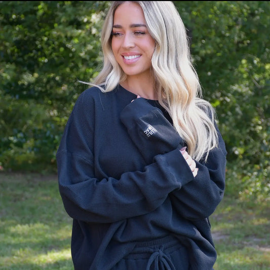 Lulu Mac Black Waffle Top