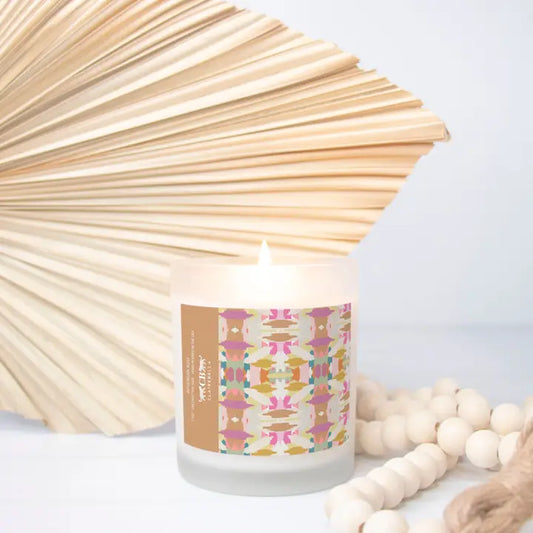 Glass Candle , Bohemian Rose