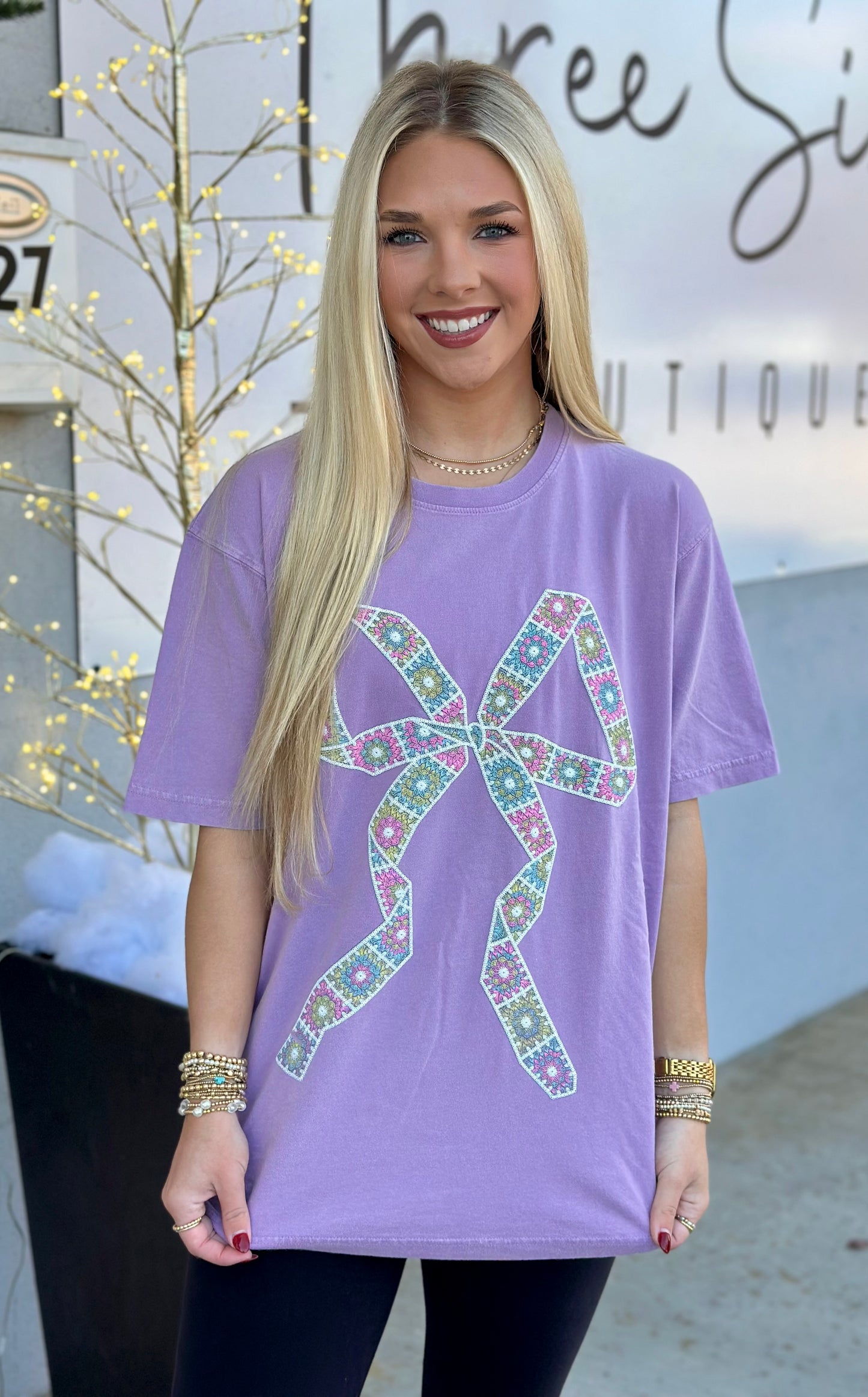 Lavender Bow Graphic Tee