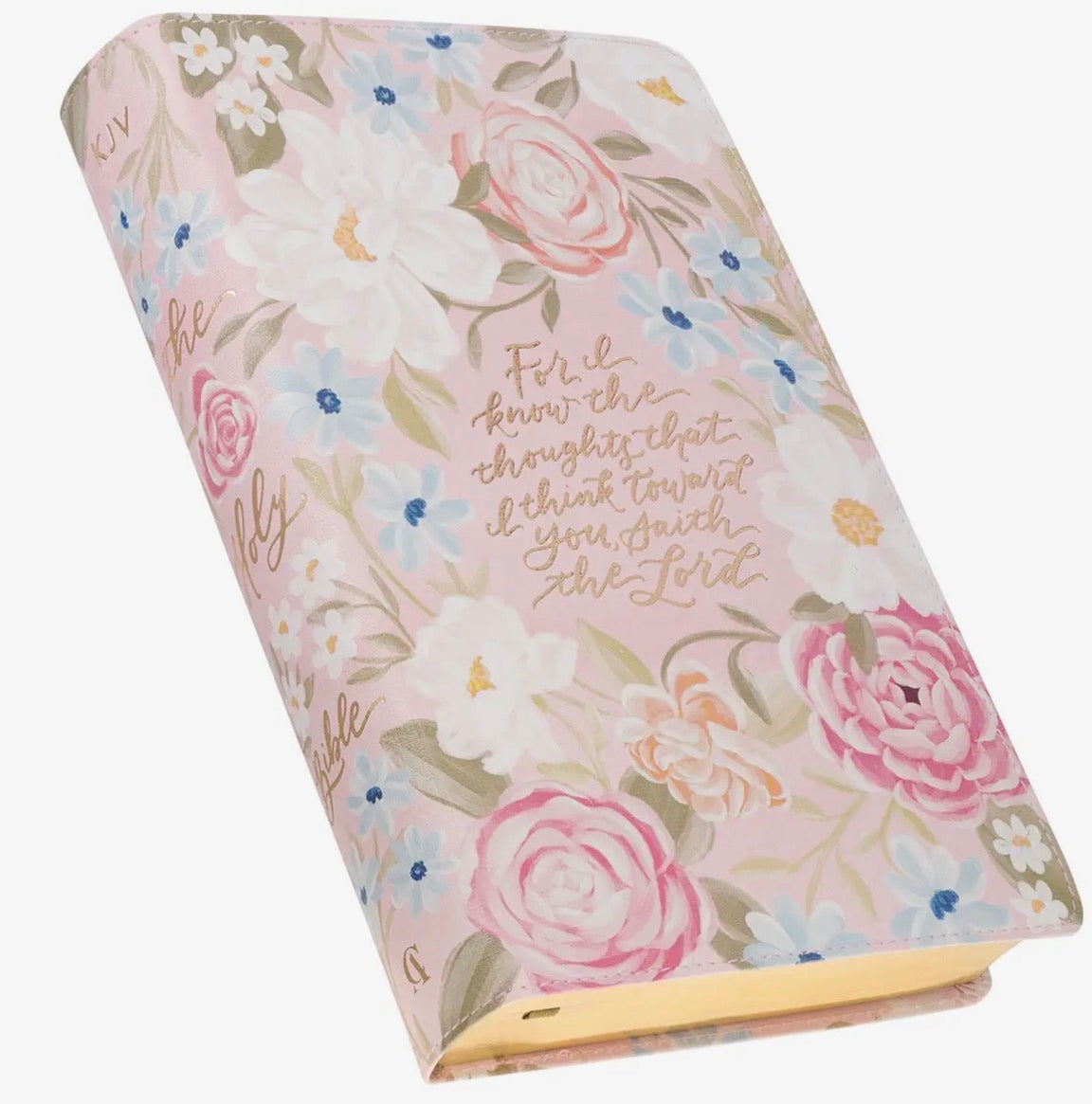 KJV Faux Leather Floral Bible