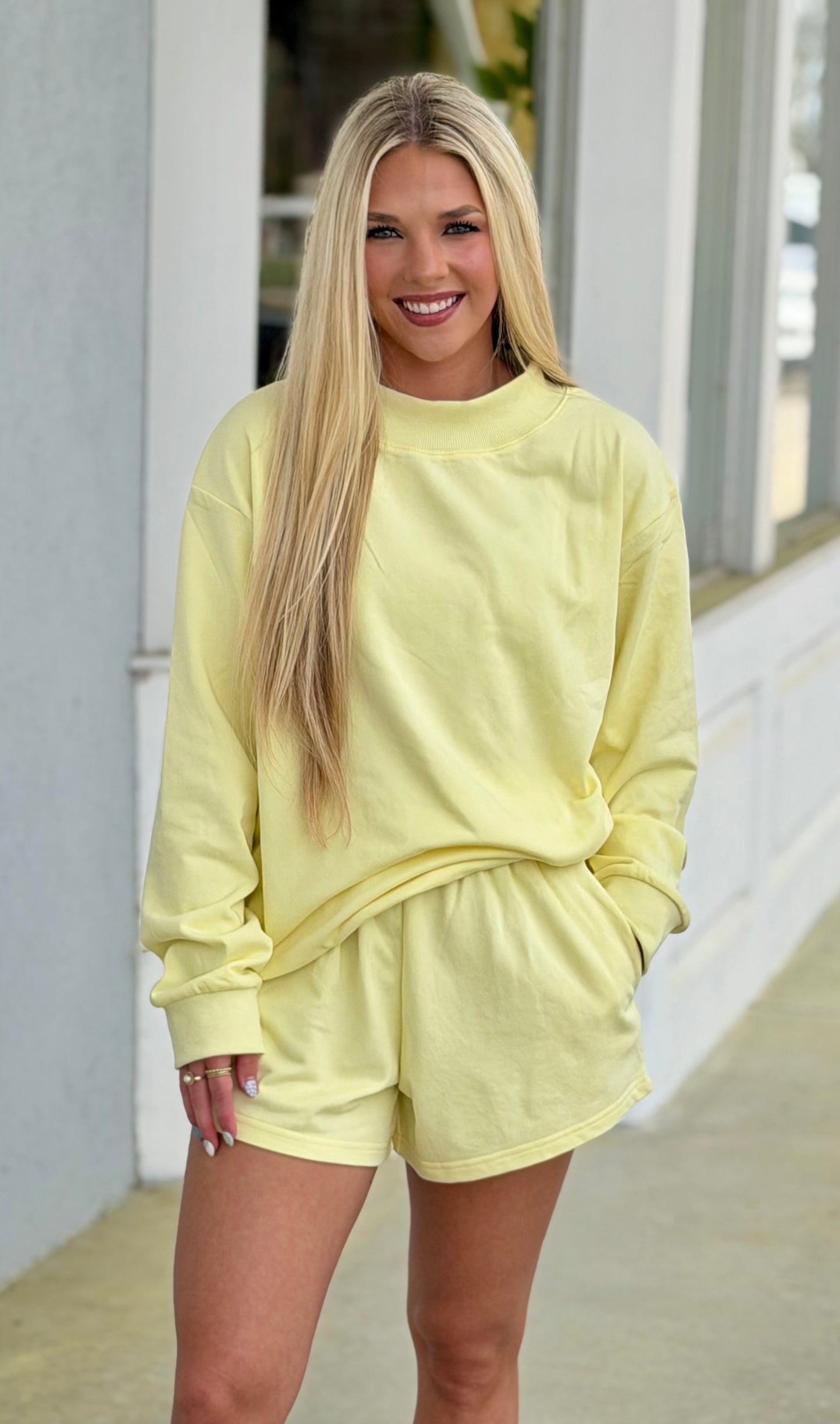 Lemon Relaxed Knit Shorts