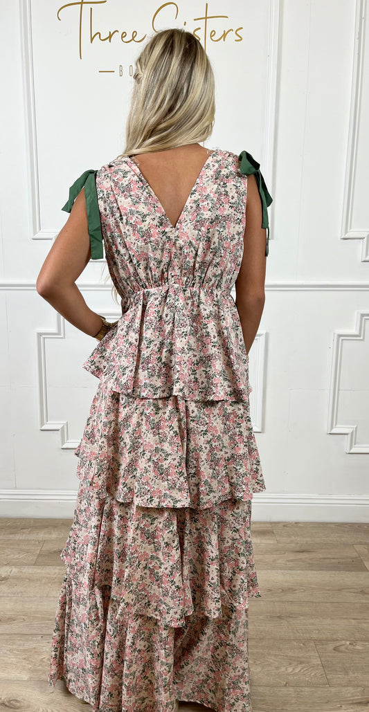 Rose Tiered Maxi Dress