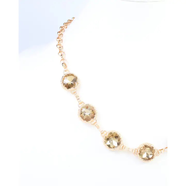 Leah Crystal Link Necklace
