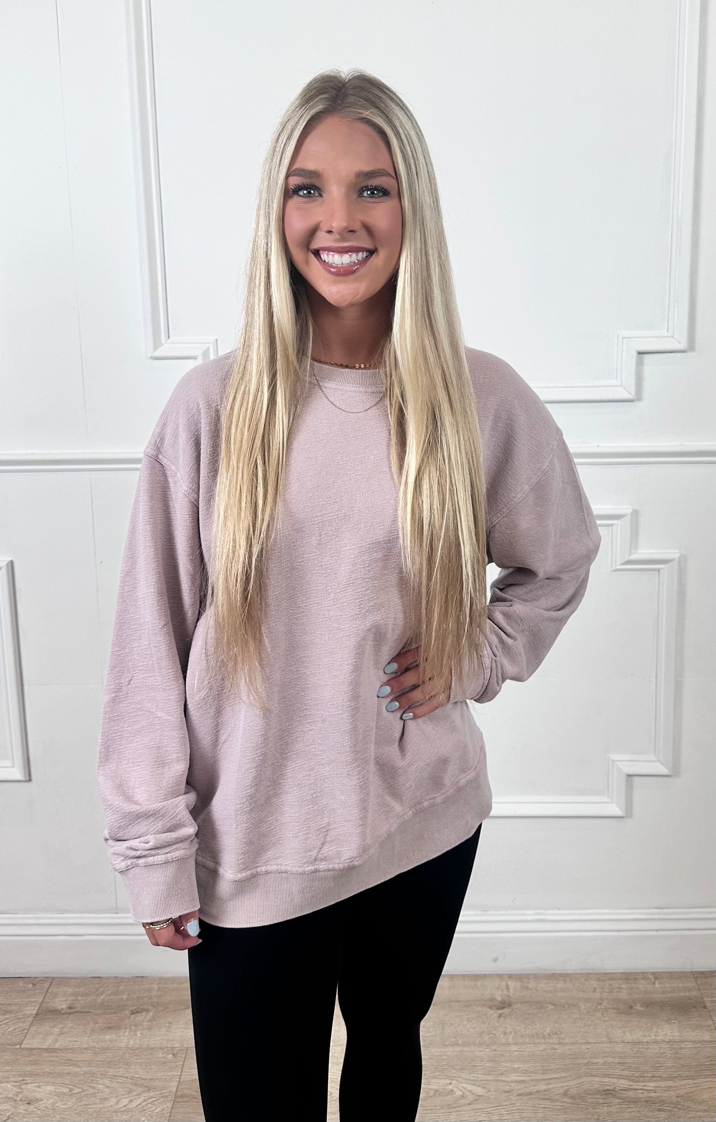 Dusty Pink Cotton Crew Neck