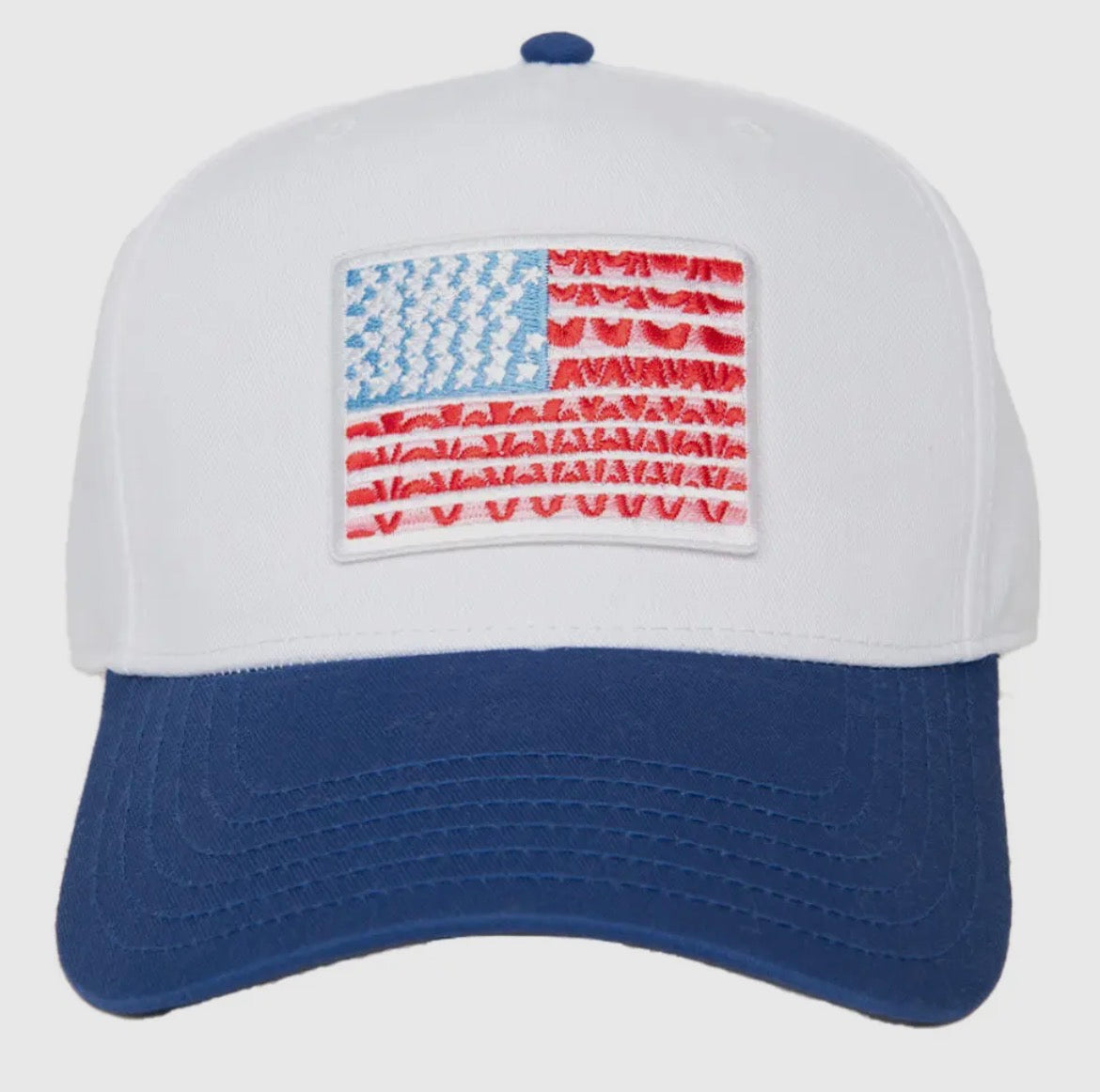Two Toned Hat, Blue & White Flag