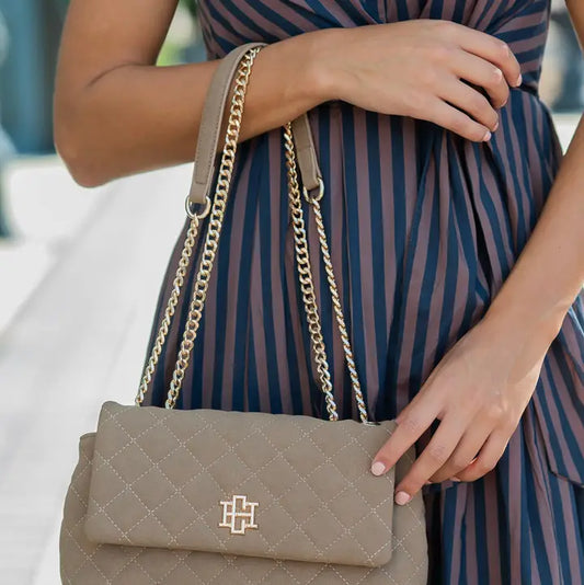 Leigh Quilted Crossbody-Latte S DQ