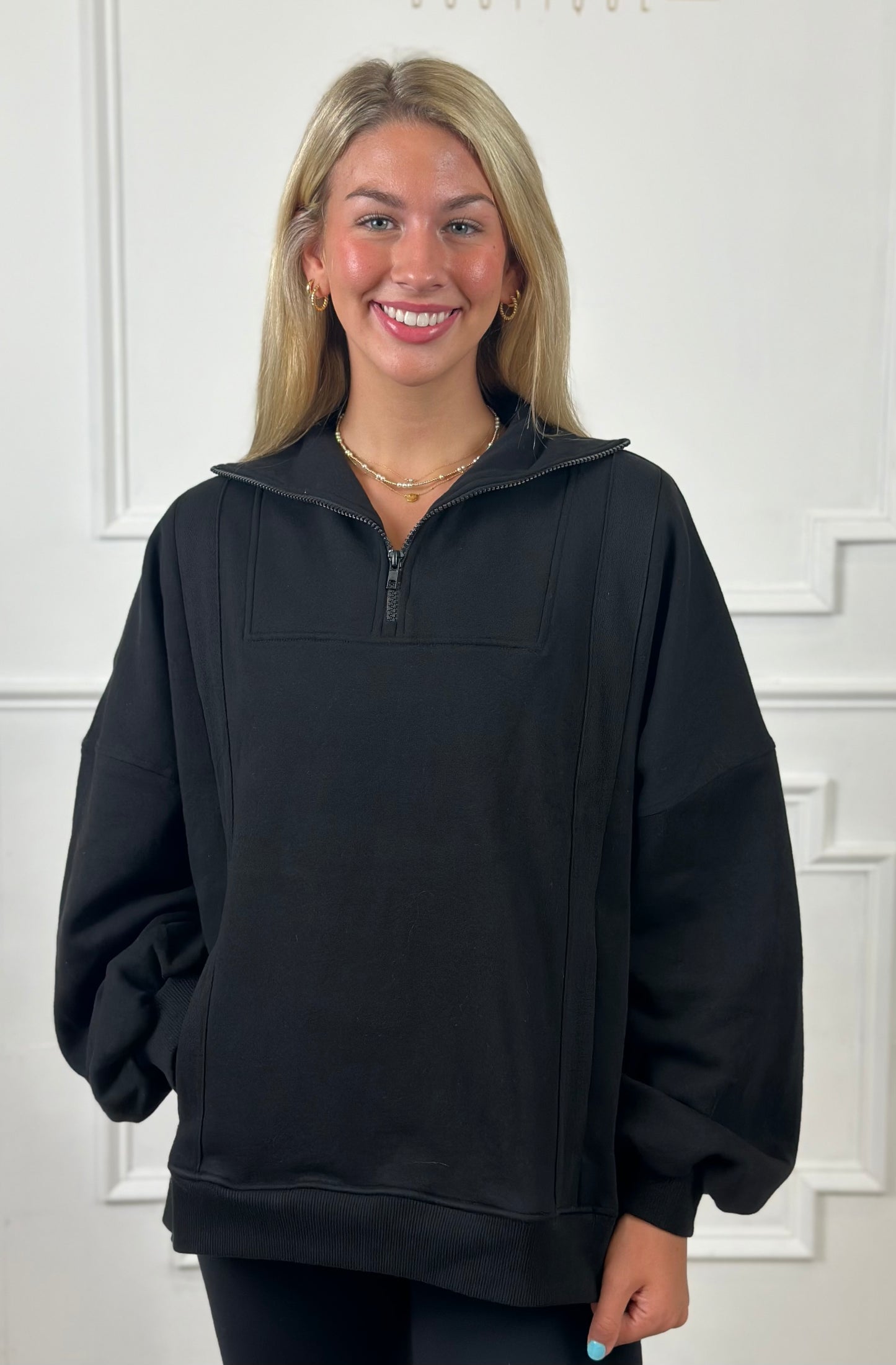 Black Half Zip Pullover