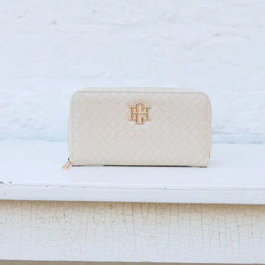 Penelope Wallet, Woven Almond