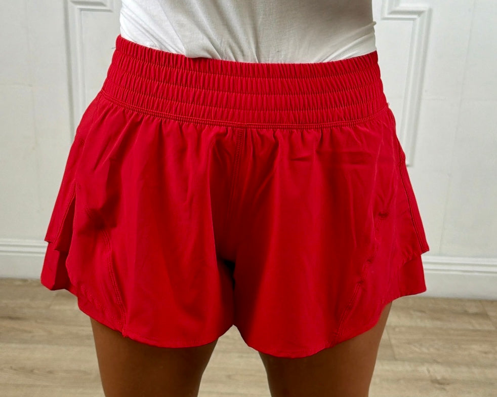 Poly Micro Shorts, True Red