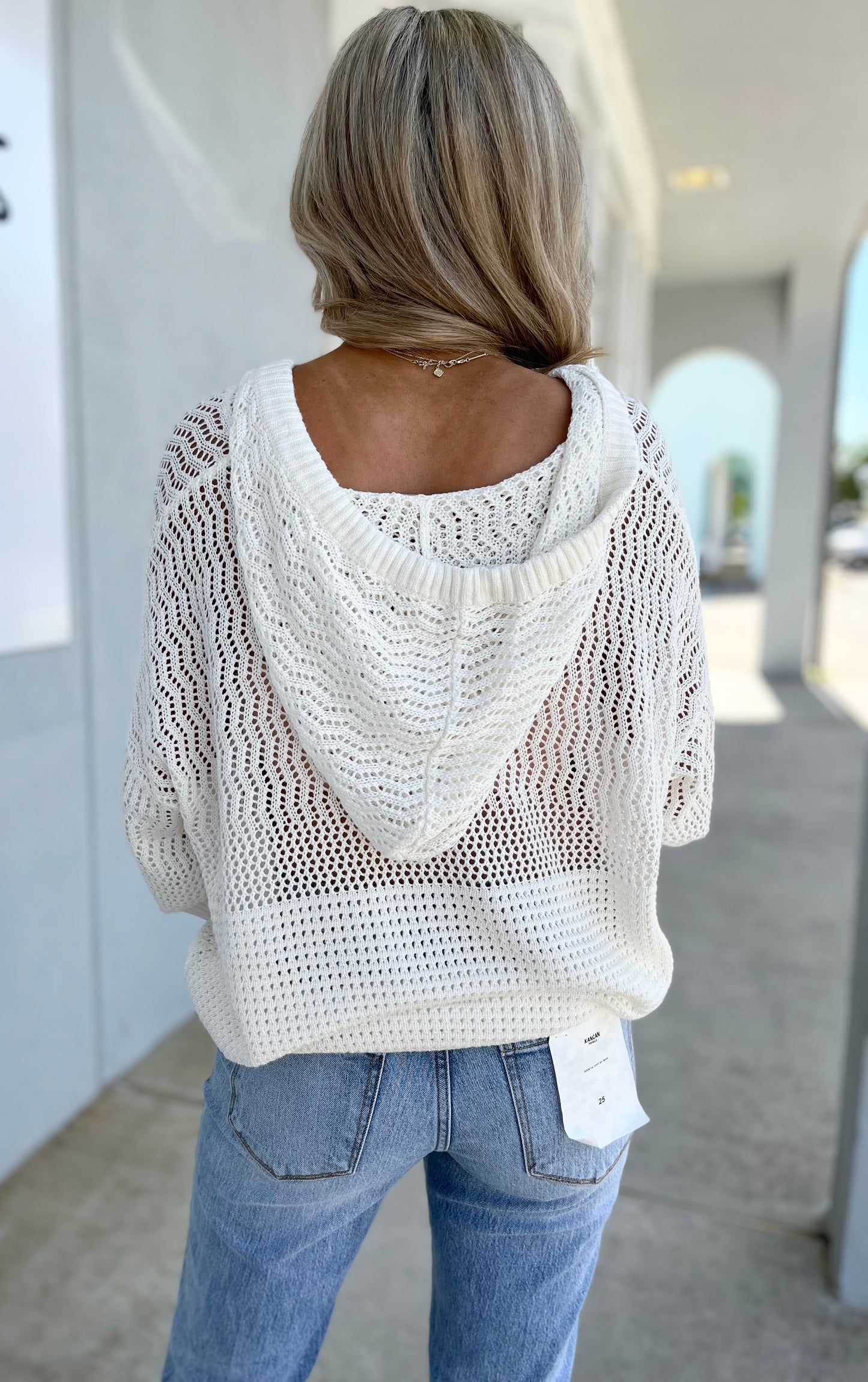 White Tassel Hooded Sweater