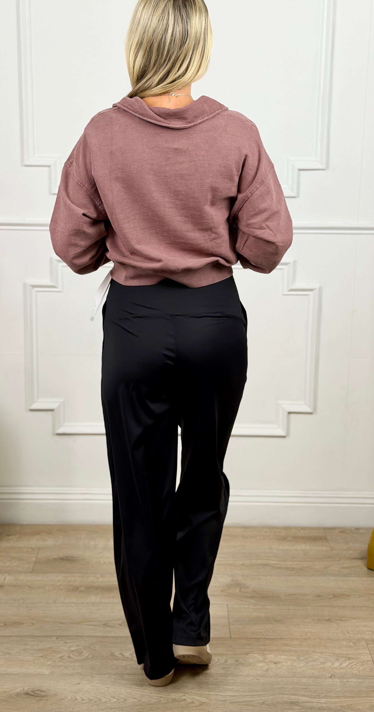 Flexflow Pleated Front Wide Leg Pant, Black