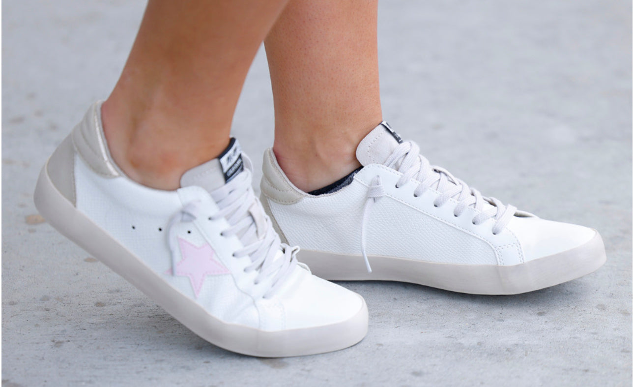 Sofia White/Pink Star Sneakers