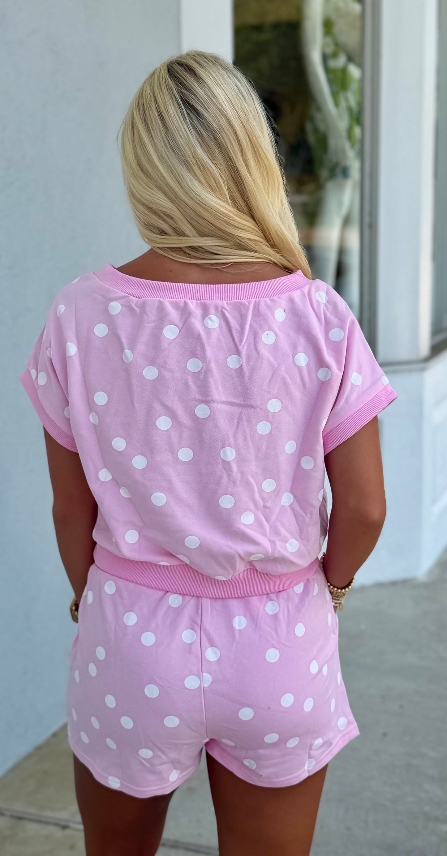 Polka Dot Top and Short SET, Pink