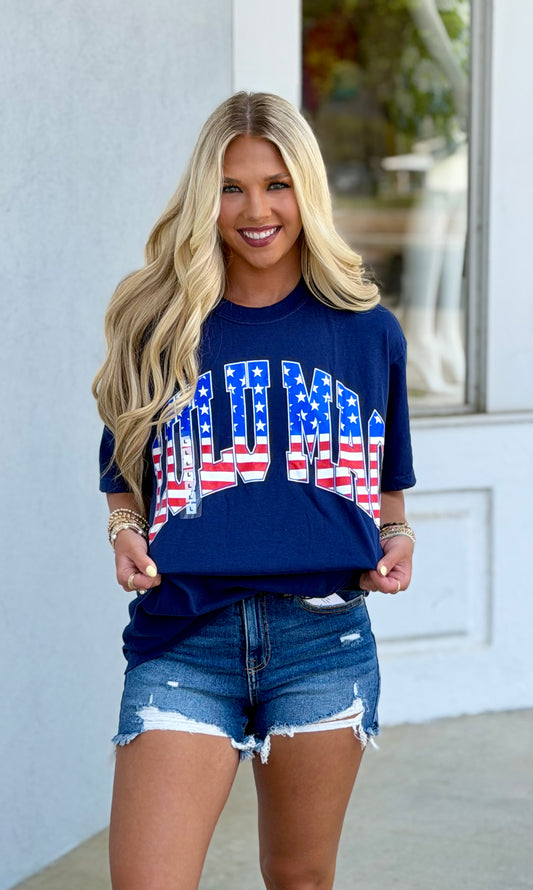 Lulu Mac Navy USA Tee