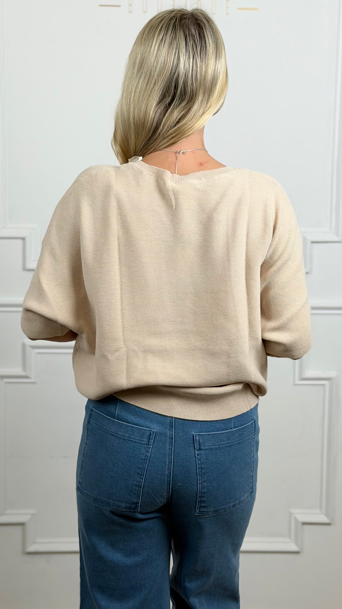 Natural Dolman Sleeve Sweater Top