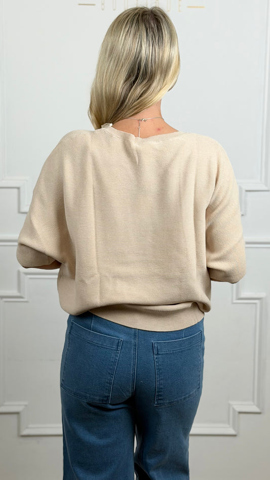 Natural Dolman Sleeve Sweater Top