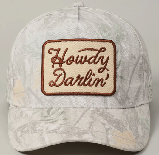 Howdy Darlin Embroidery Patch Camo Trucker Hat