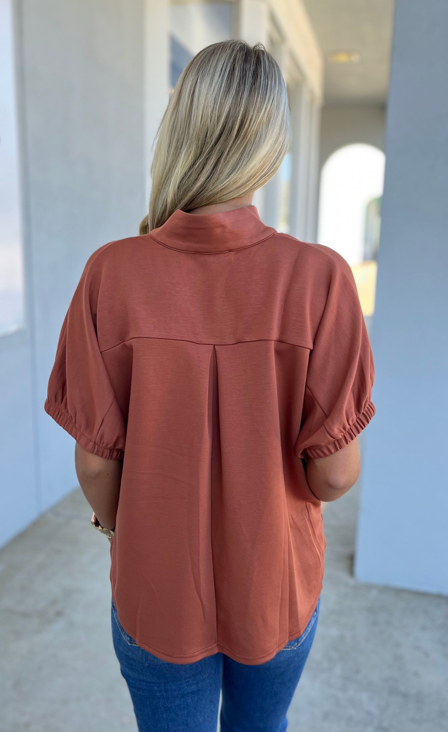 Clay V Neck Top