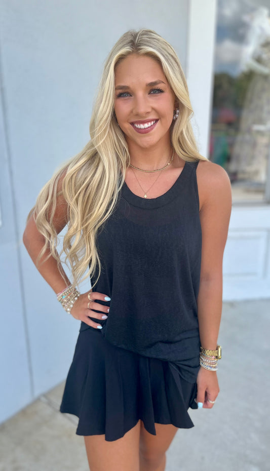 Modal Blend Tunic Tank , Black