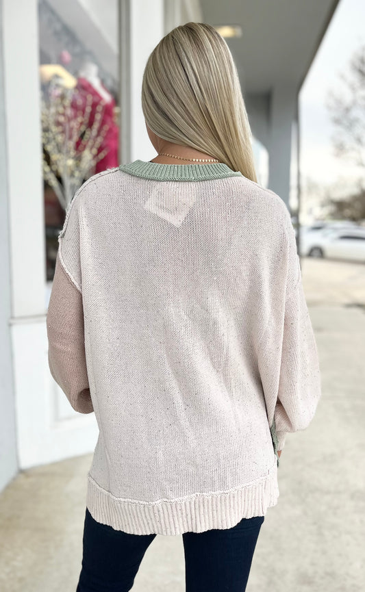 Sequin Colorblock Sweater