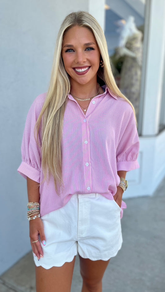 Pink Dolman 1/2 Sleeve Top