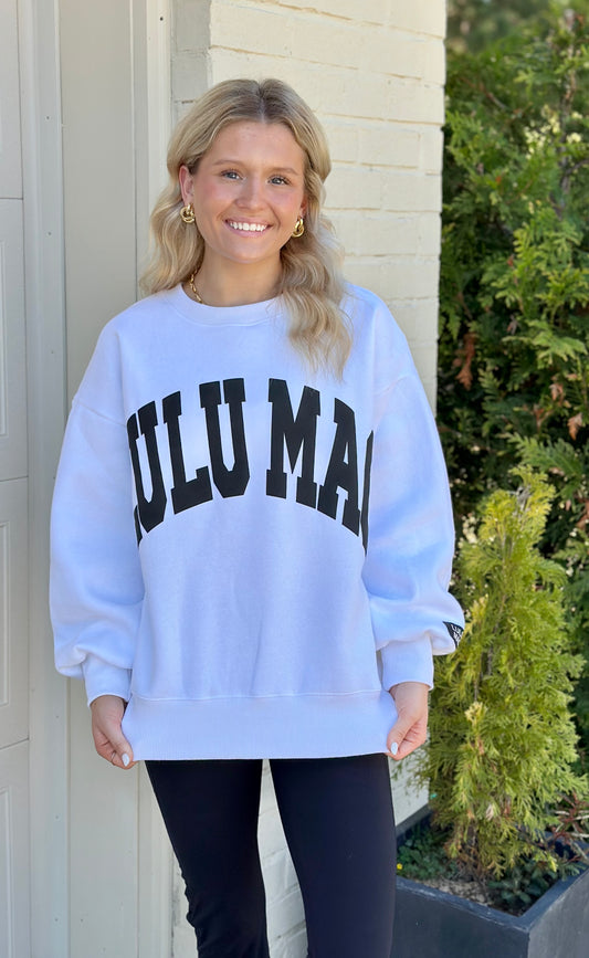 Lulu Mac Sweatshirt White/Black Puff