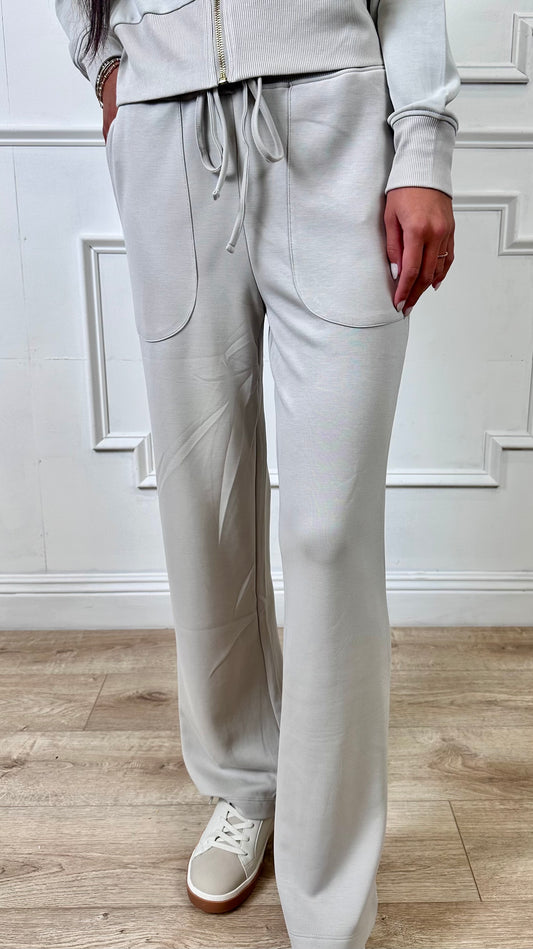 Pale Grey Wide Leg Pants