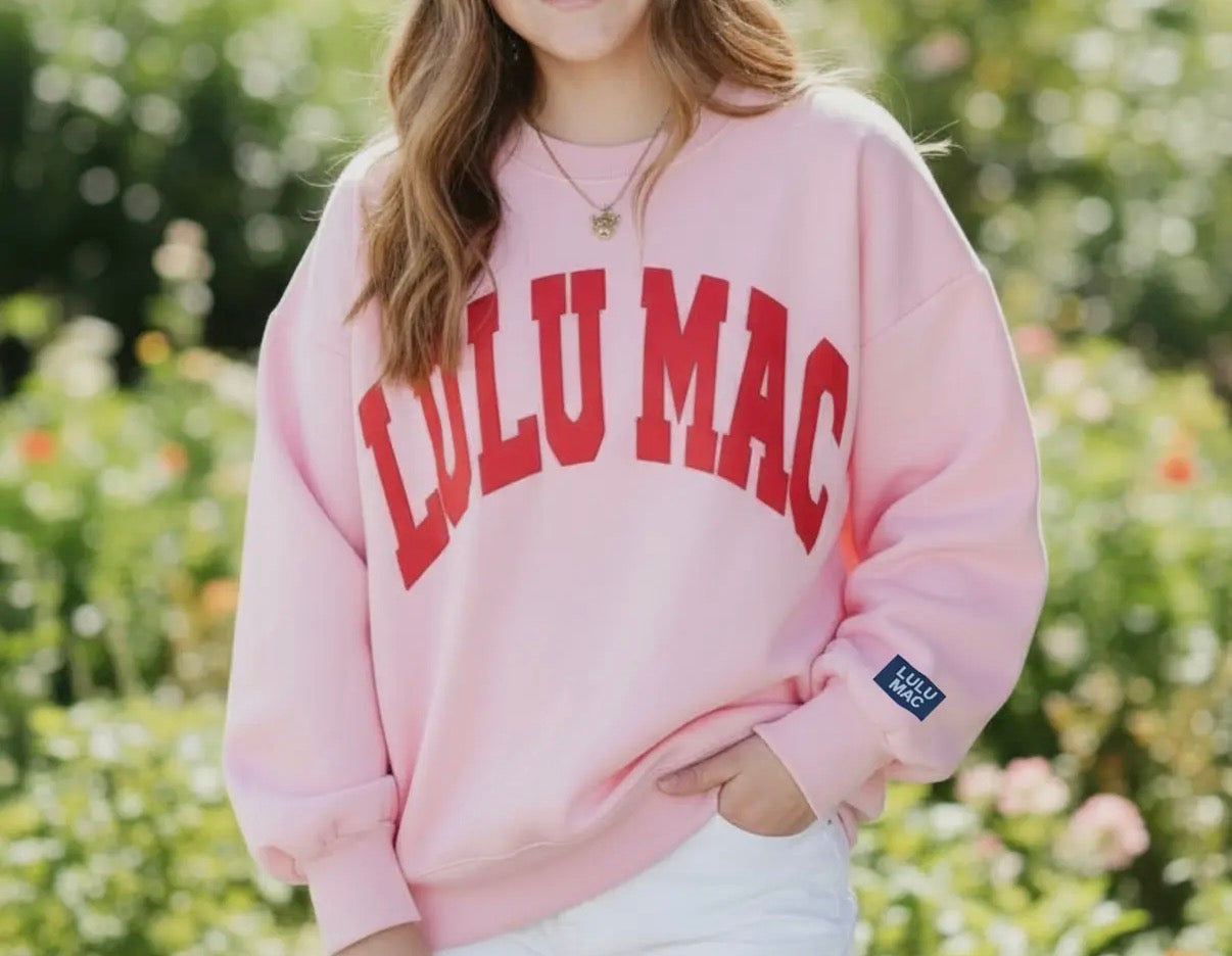 Lulu Mac Puff Sweatshirt Light Pink/Red
