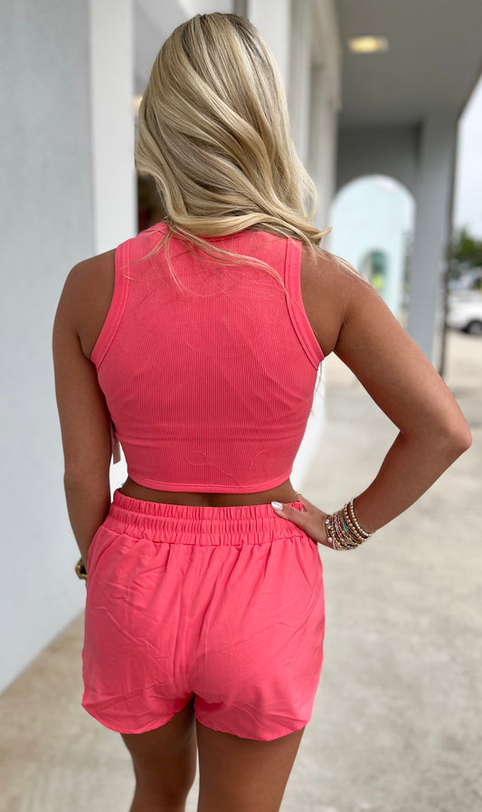 Chicease Drawcord Mini Shorts , Fruit Punch