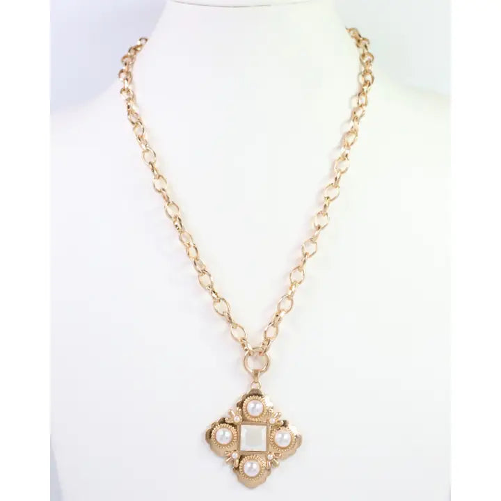 Bourke Pearl Clover Pendant Necklace