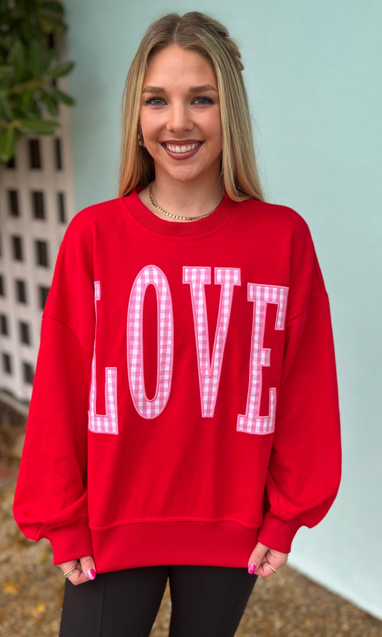 Red Love Patch Sweatshirt
