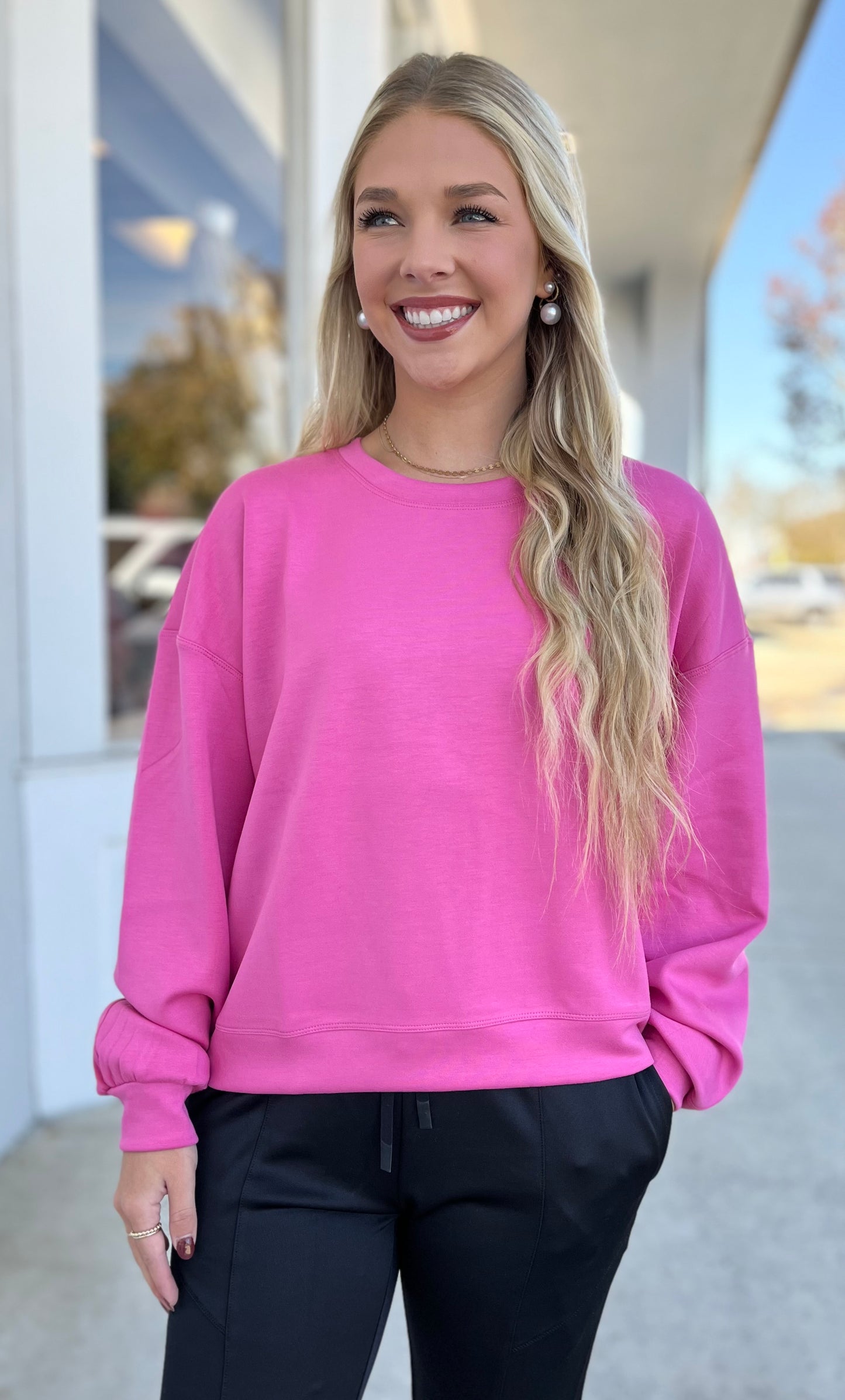 Fuchsia Scuba Pullover