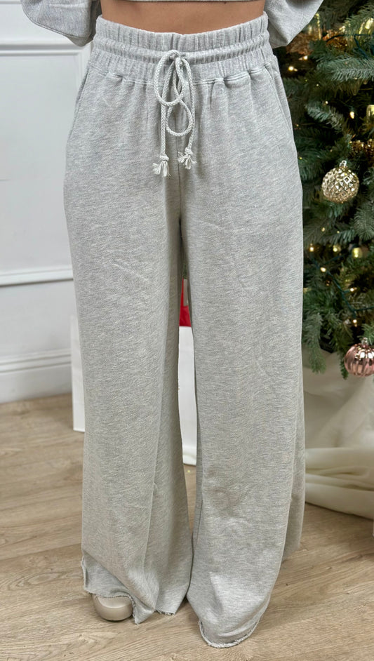 H Grey Ribbed Oversized Sweatpants