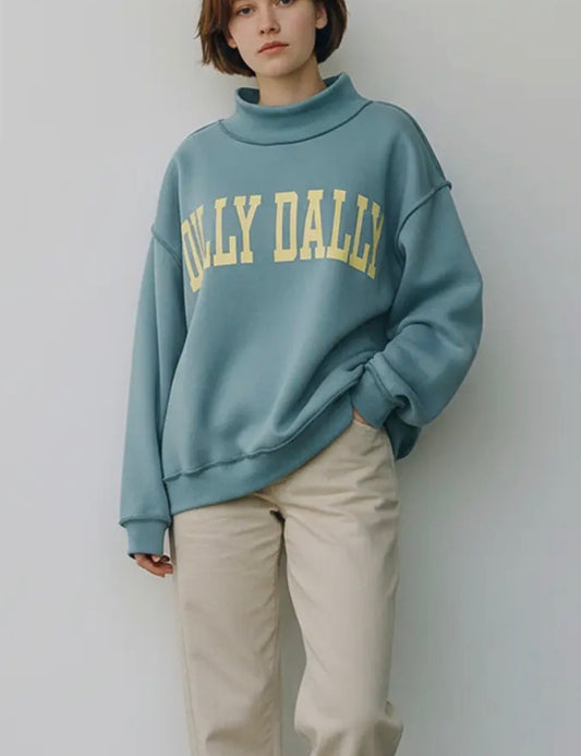 Mint/Blue Dilly Dally Mockneck Sweatshirt
