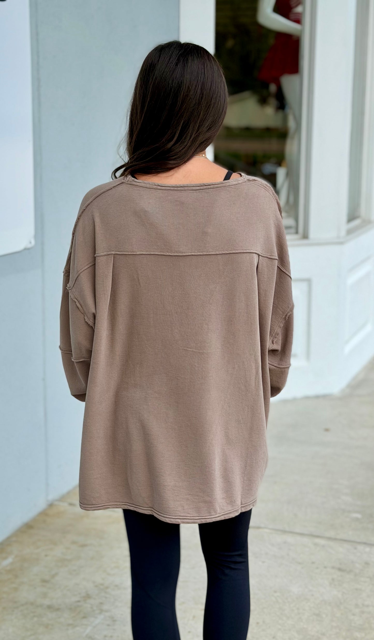Classic Cotton Oversized Long Sleeve, Truffle