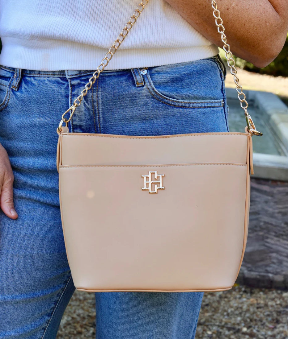 Tan Brielle Bucket Bag