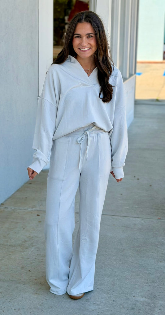 Scuba Collared Pullover & Pants SET, Bone