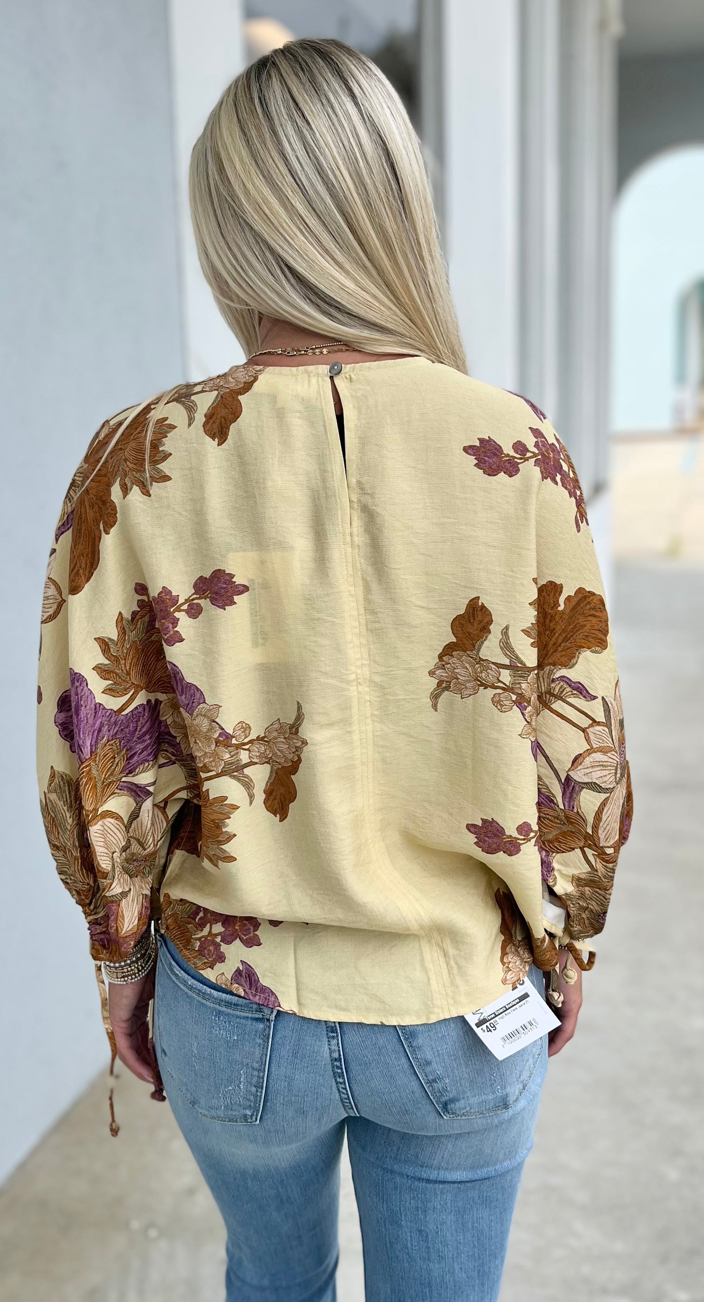 Floral Sleeve Custard Top