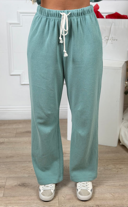 Knit Drawstring Pants, Pistachio