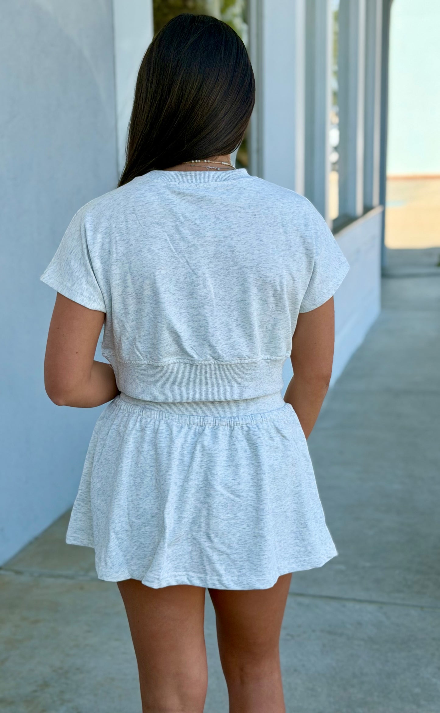 Two Piece Skort SET, Light Grey