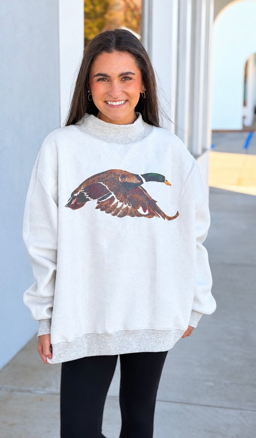 Heather Grey Lucky & Mallard REVERSIBLE Sweatshirt