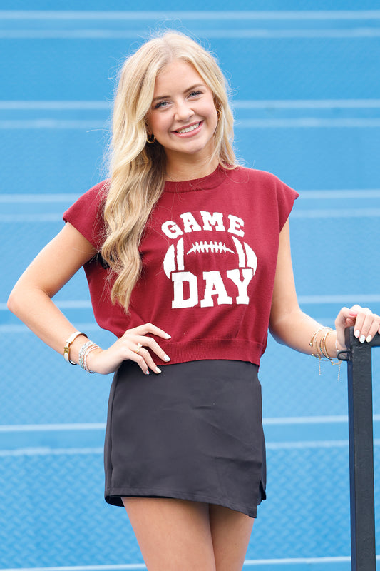 Maroon Game Day Sweater Top