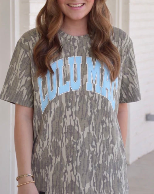 Lulu Mac Mossy Oak Tee, Light Blue