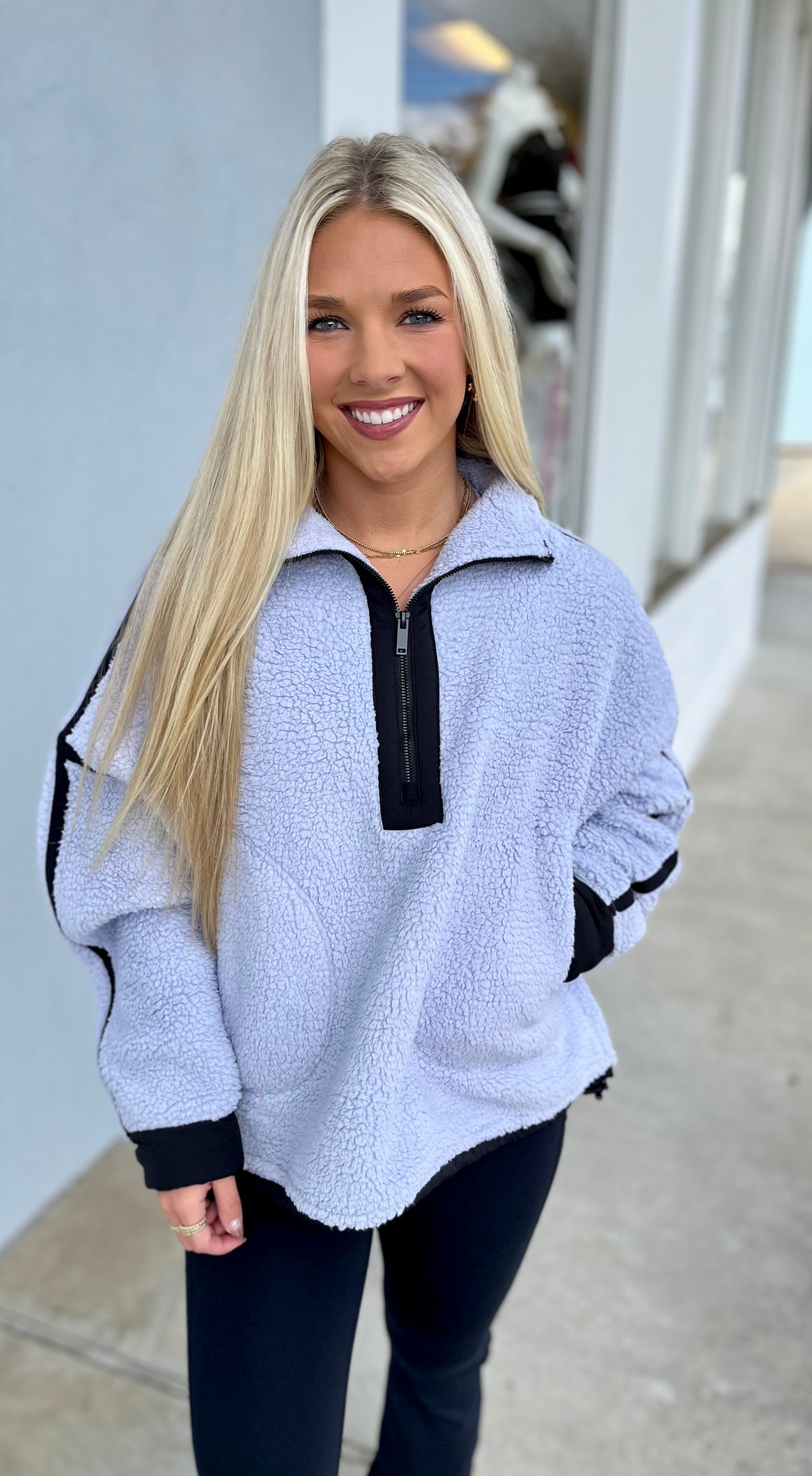 Sherpa Mock Neck Quarter Zip