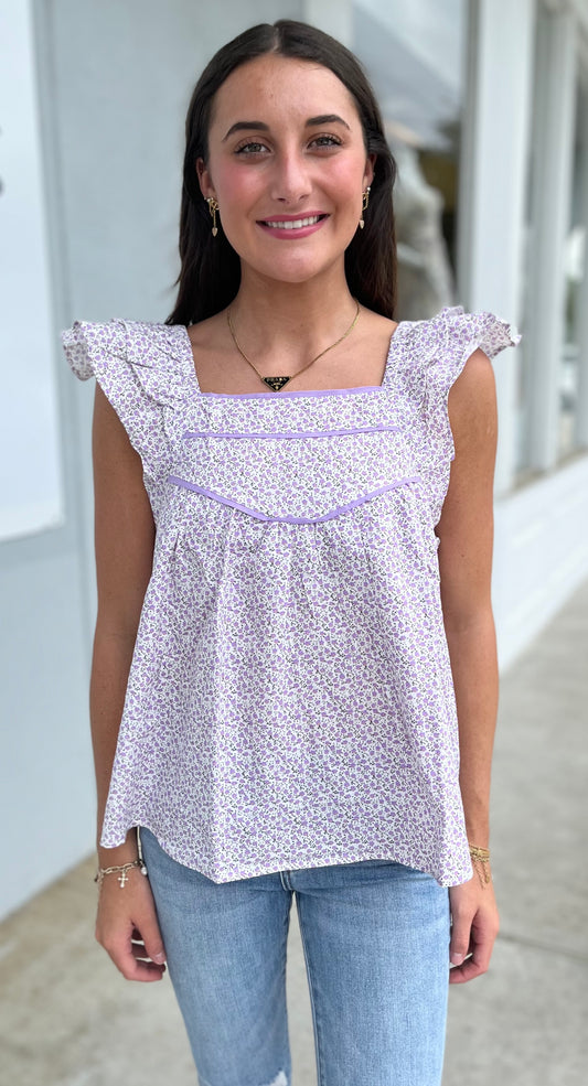 Lilac Ditsy Floral Blouse