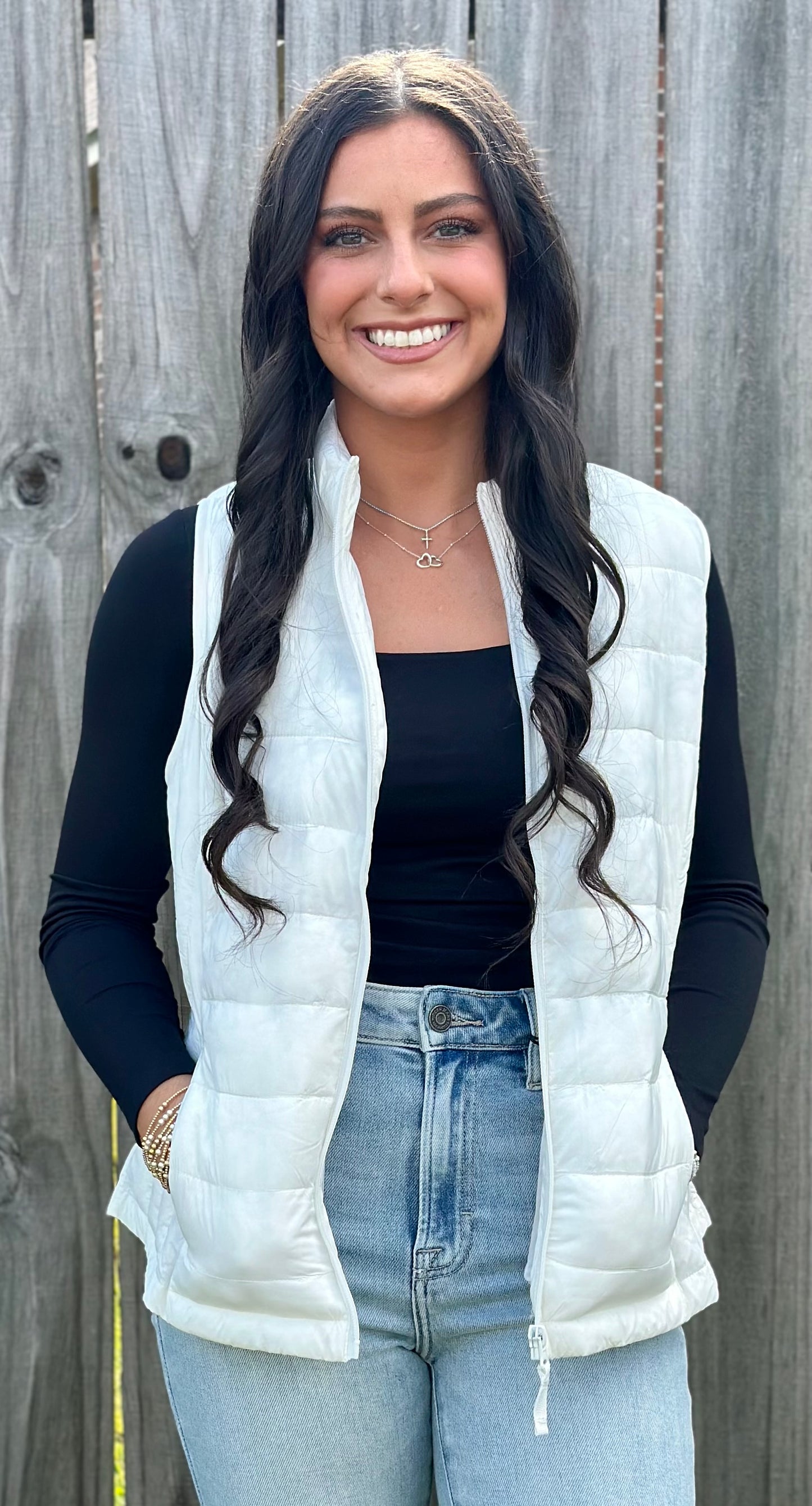 Lightweight Puffer Vest, White