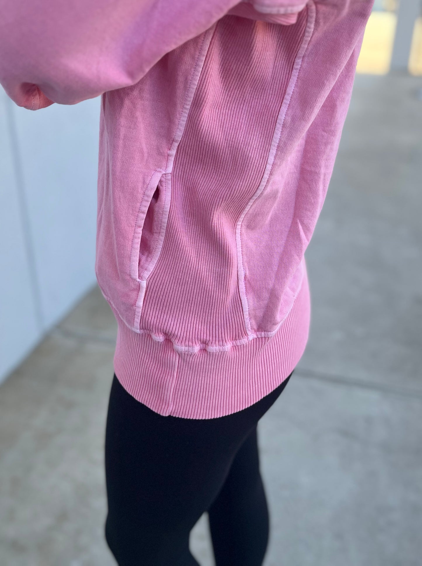 French Terry Pullover With Pockets, Candy Pink