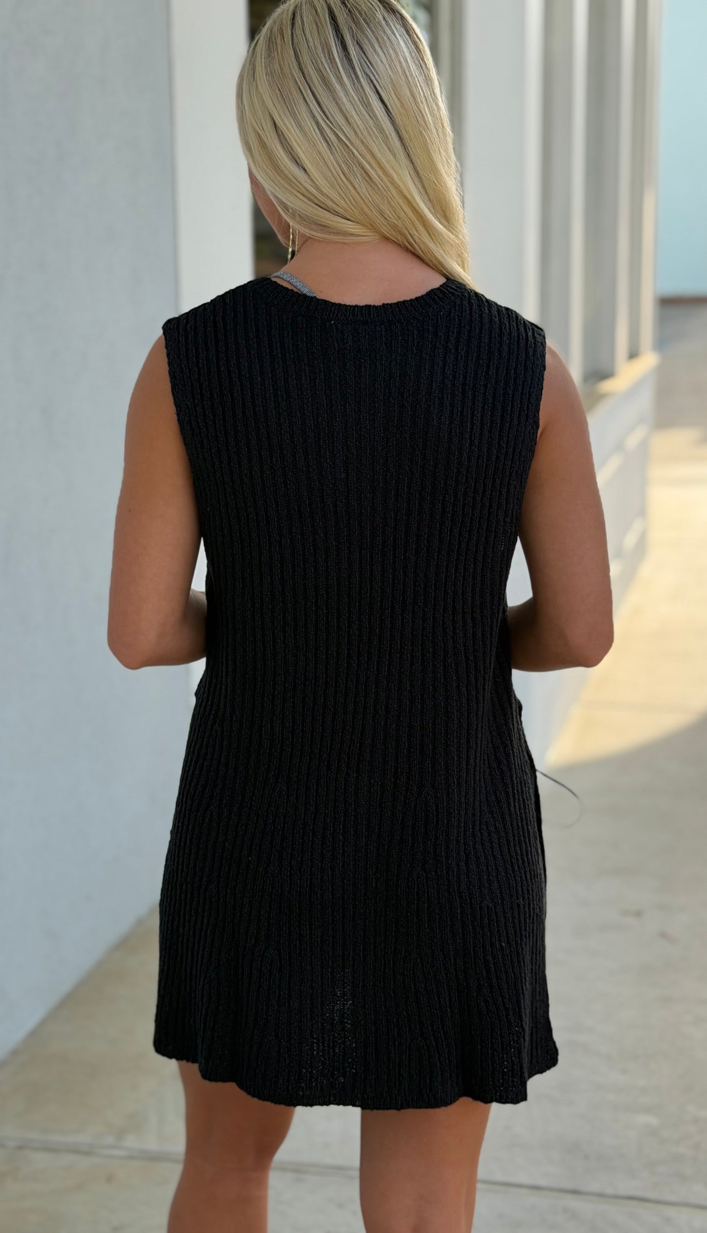 Black Knit Sweater Top & Shorts SET