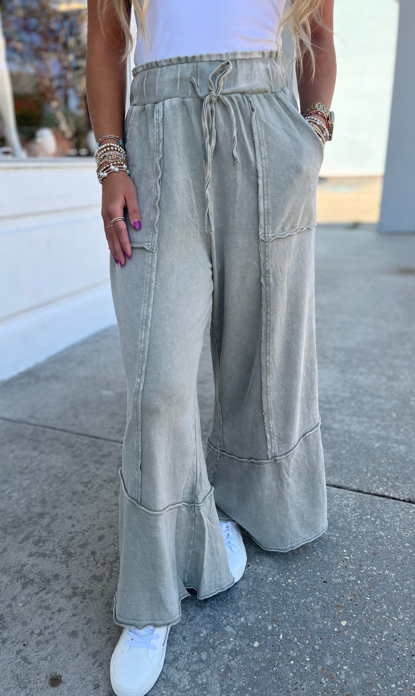 Faded Sage Mineral Washed Pants