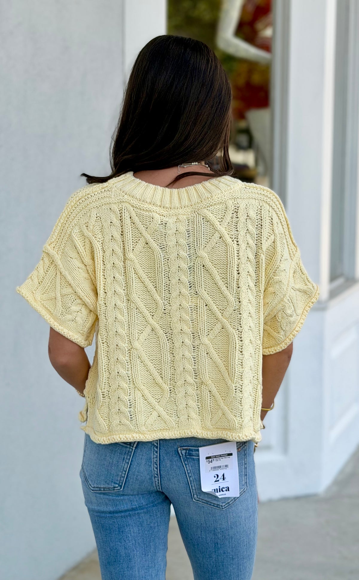 Butter Yellow Round Neck Sweater Top